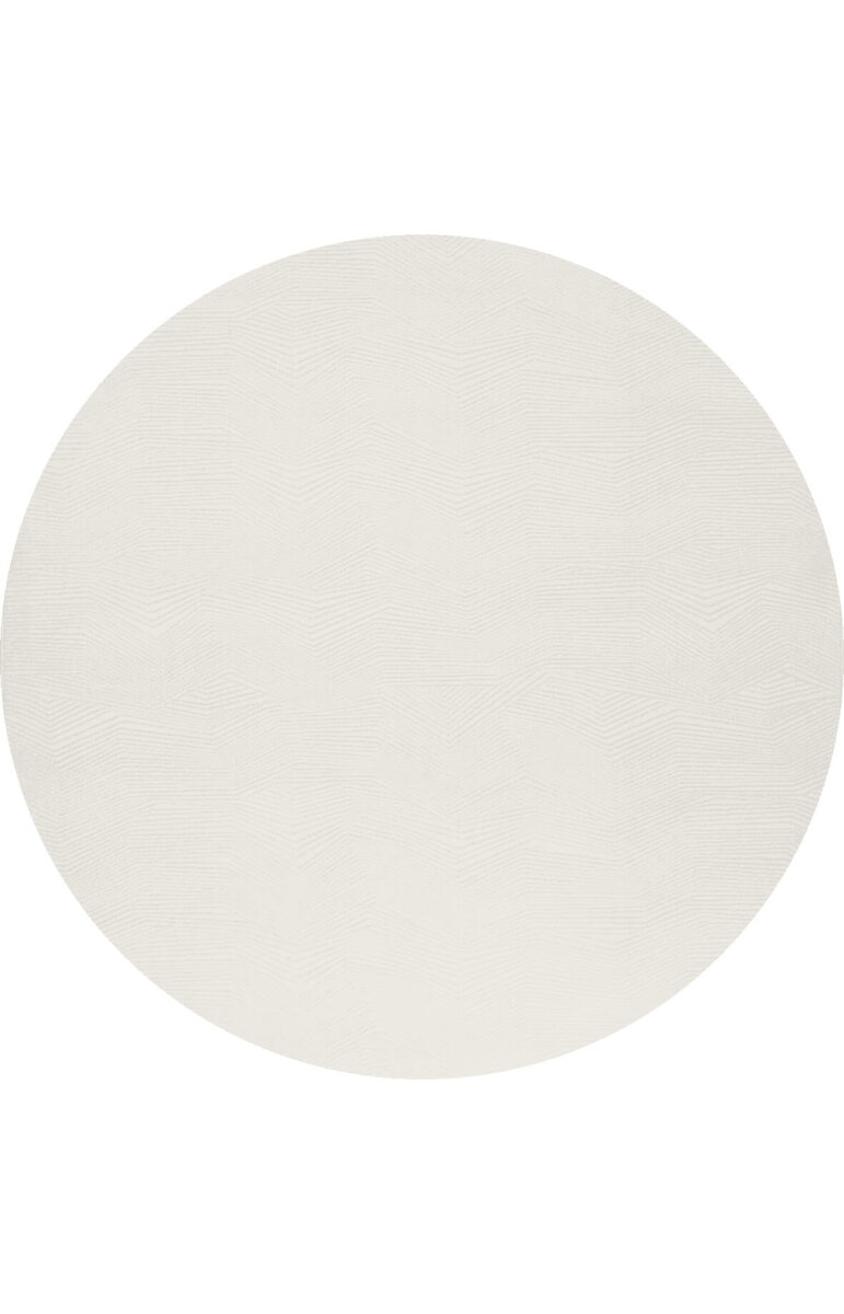 Geometrik Soyut Desenli Oskar Akrilik Makine Yuvarlak Halı Os03 Krem 