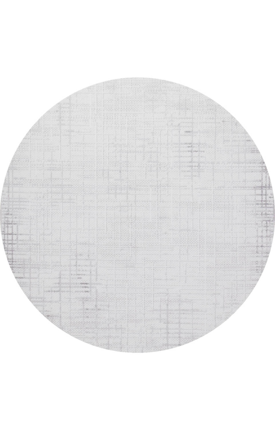 Geometrik Soyut Desenli Oskar Akrilik Makine Yuvarlak Halı Os04 Krem - 1