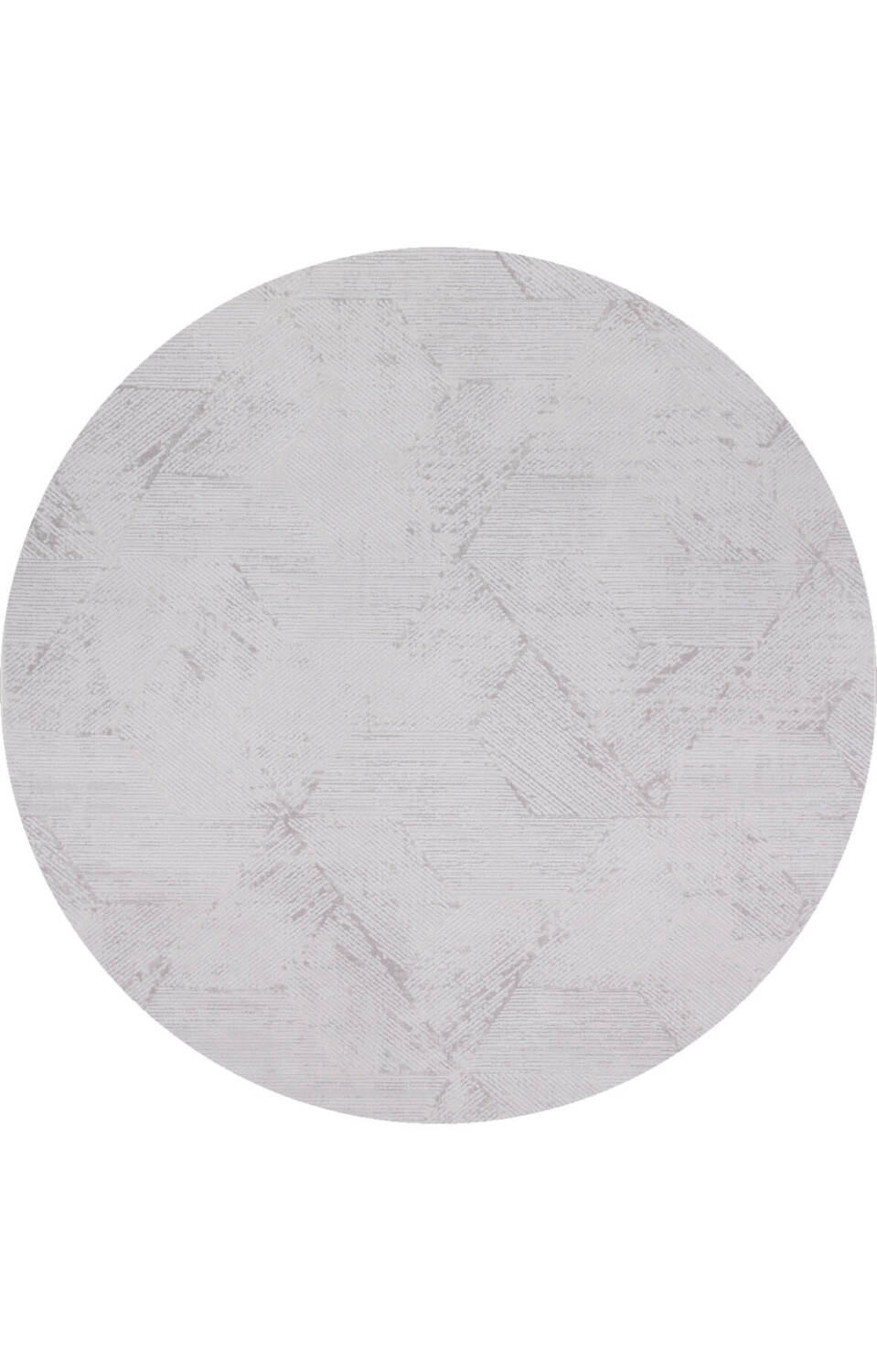 Geometrik Soyut Desenli Oskar Akrilik Makine Yuvarlak Halı Os07 Gri - 1