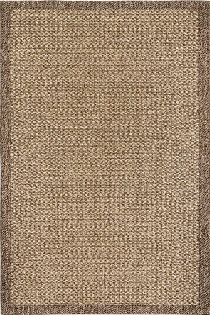 Hasır Dokulu Veranda Çerçeveli Bej Jüt Görünüm Sisal İç ve Dış Mekan Halısı Vn02 