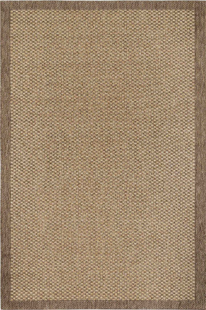 Hasır Dokulu Veranda Çerçeveli Bej Jüt Görünüm Sisal İç ve Dış Mekan Halısı Vn02 - 1