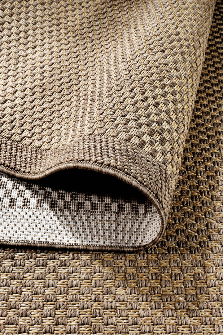 Hasır Dokulu Veranda Çerçeveli Bej Jüt Görünüm Sisal İç ve Dış Mekan Halısı Vn02 - 5