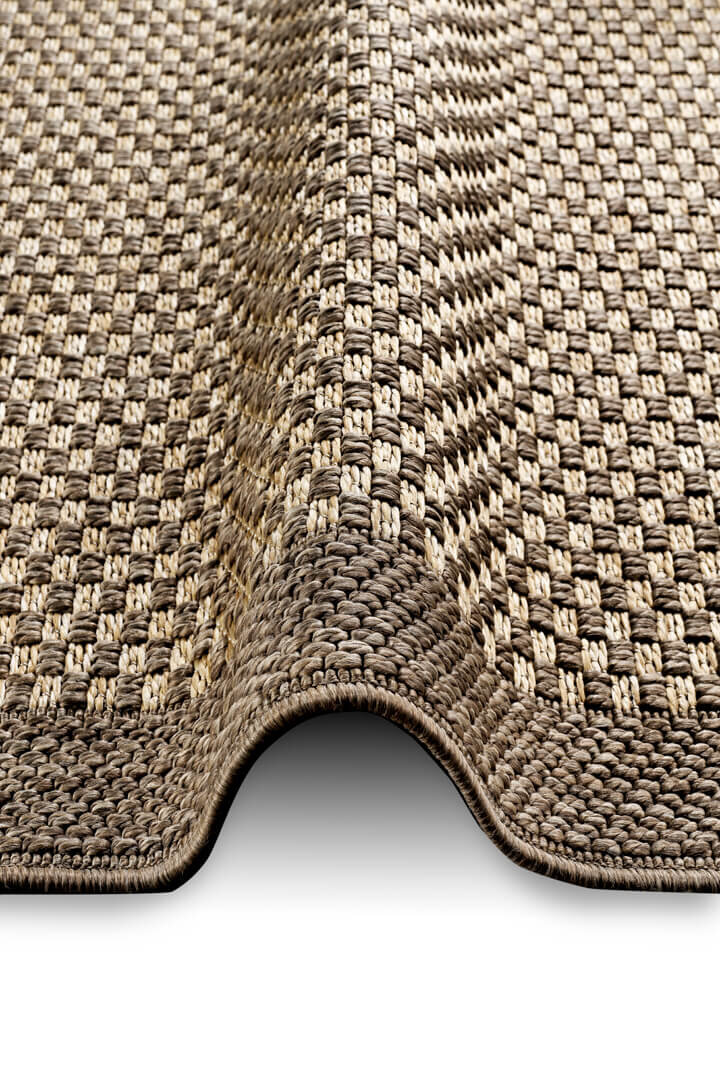 Hasır Dokulu Veranda Çerçeveli Bej Jüt Görünüm Sisal İç ve Dış Mekan Halısı Vn02 - 6