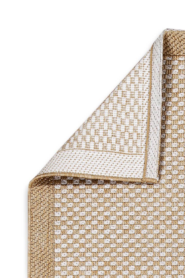 Hasır Dokulu Veranda Çerçeveli Natural Jüt Görünüm Sisal İç ve Dış Mekan Halısı Vn03 - 3
