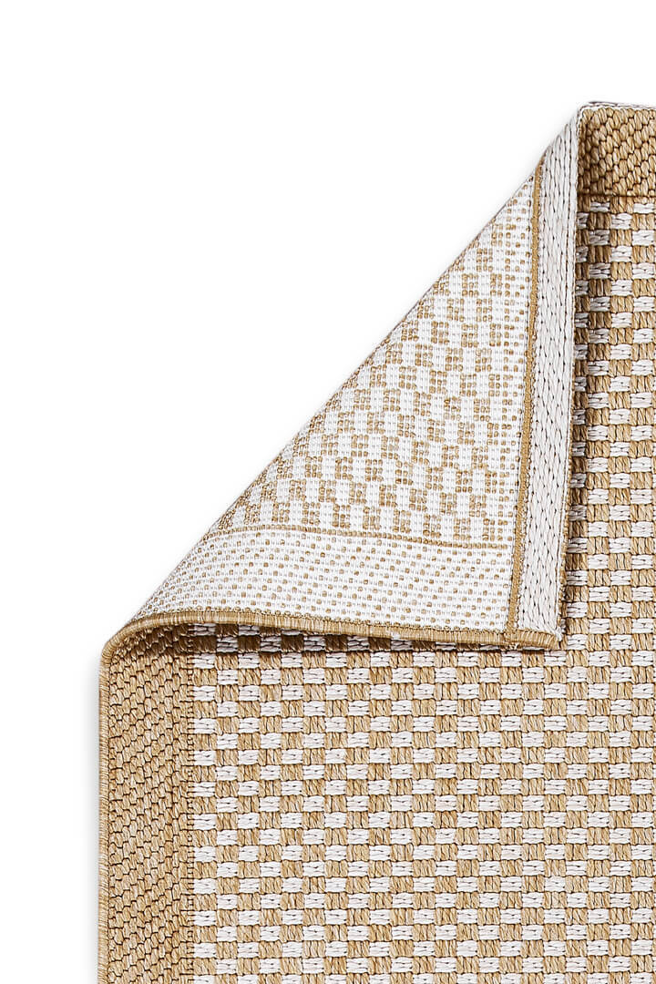 Hasır Dokulu Veranda Çerçeveli Natural Jüt Görünüm Sisal İç ve Dış Mekan Halısı Vn03 - 3