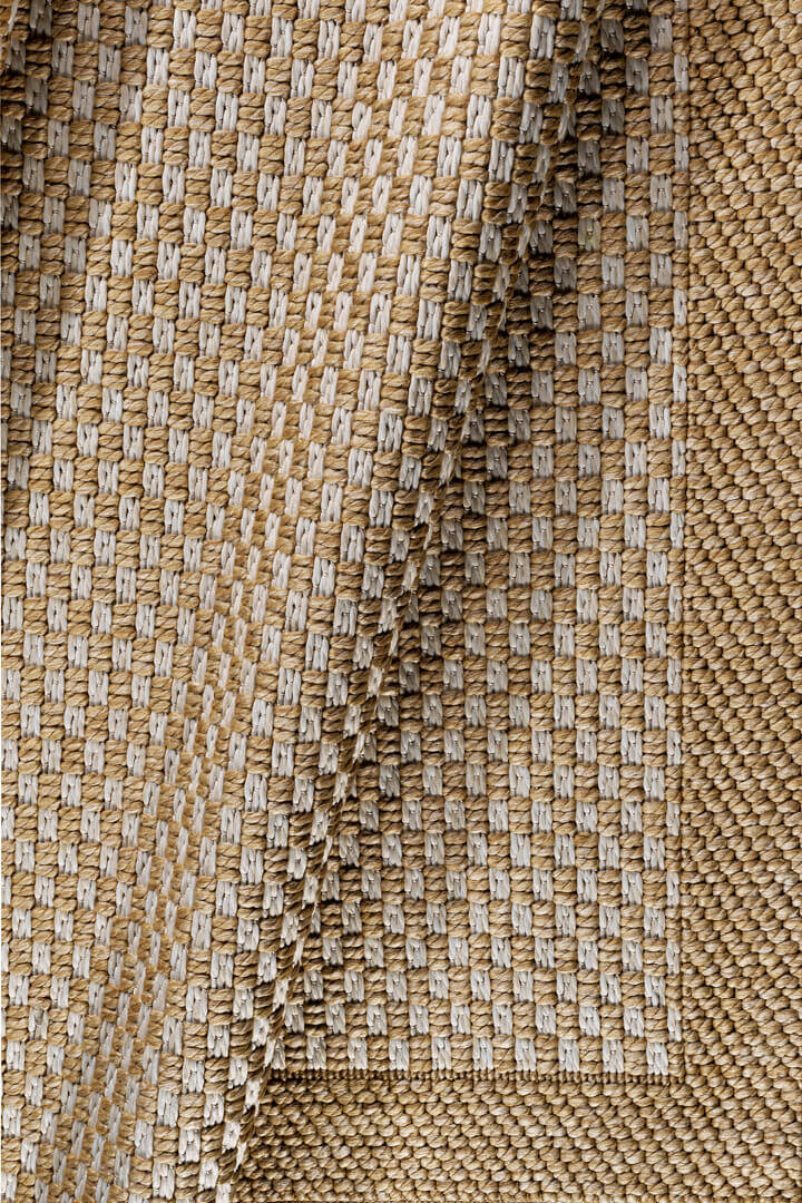 Hasır Dokulu Veranda Çerçeveli Natural Jüt Görünüm Sisal İç ve Dış Mekan Halısı Vn03 - 4