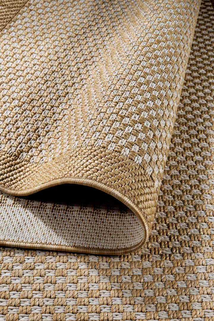 Hasır Dokulu Veranda Çerçeveli Natural Jüt Görünüm Sisal İç ve Dış Mekan Halısı Vn03 - 5