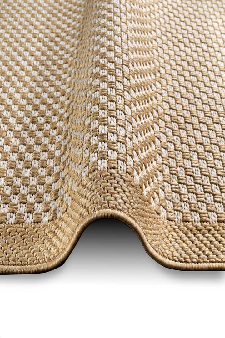 Hasır Dokulu Veranda Çerçeveli Natural Jüt Görünüm Sisal İç ve Dış Mekan Halısı Vn03 - 6