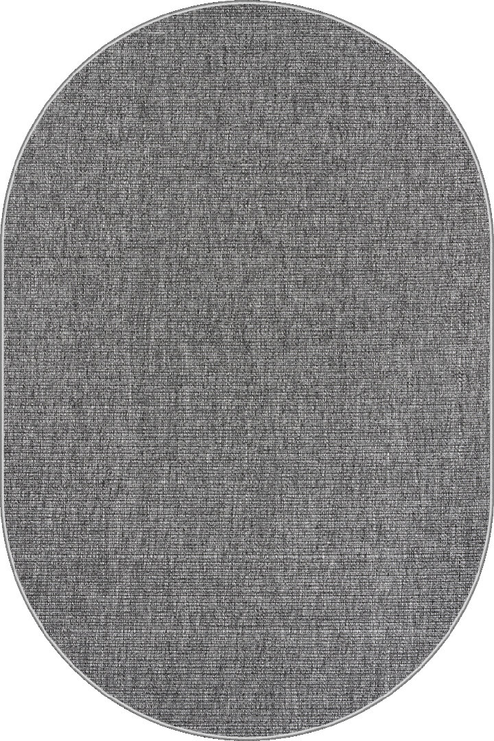 Hasır Dokulu Veranda Gri Jüt Görünüm Sisal İç ve Dış Mekan Oval Halı Vn11 - Frenda