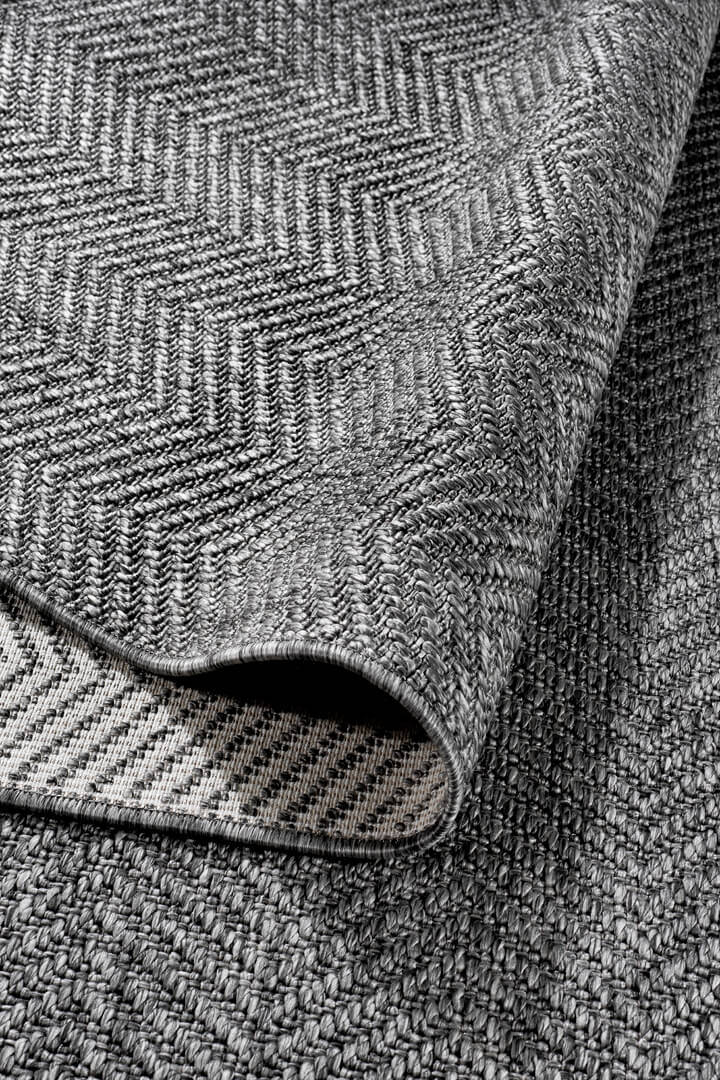 Hasır Dokulu Veranda Gri Jüt Görünüm Sisal İç ve Dış Mekan Yuvarlak Halı Vn07 - 3