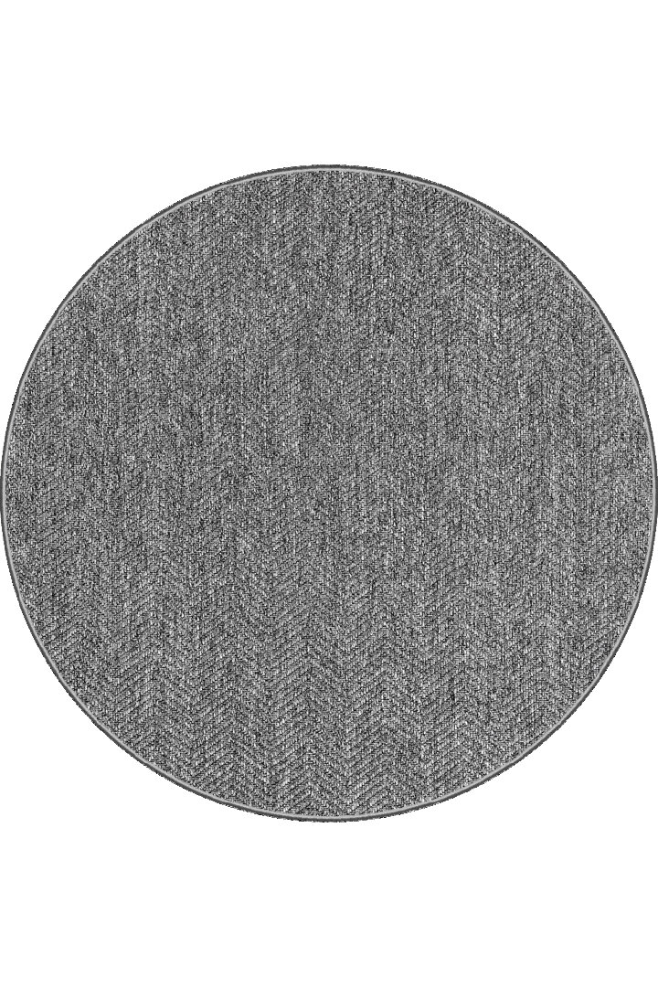 Hasır Dokulu Veranda Gri Jüt Görünüm Sisal İç ve Dış Mekan Yuvarlak Halı Vn07 - Frenda