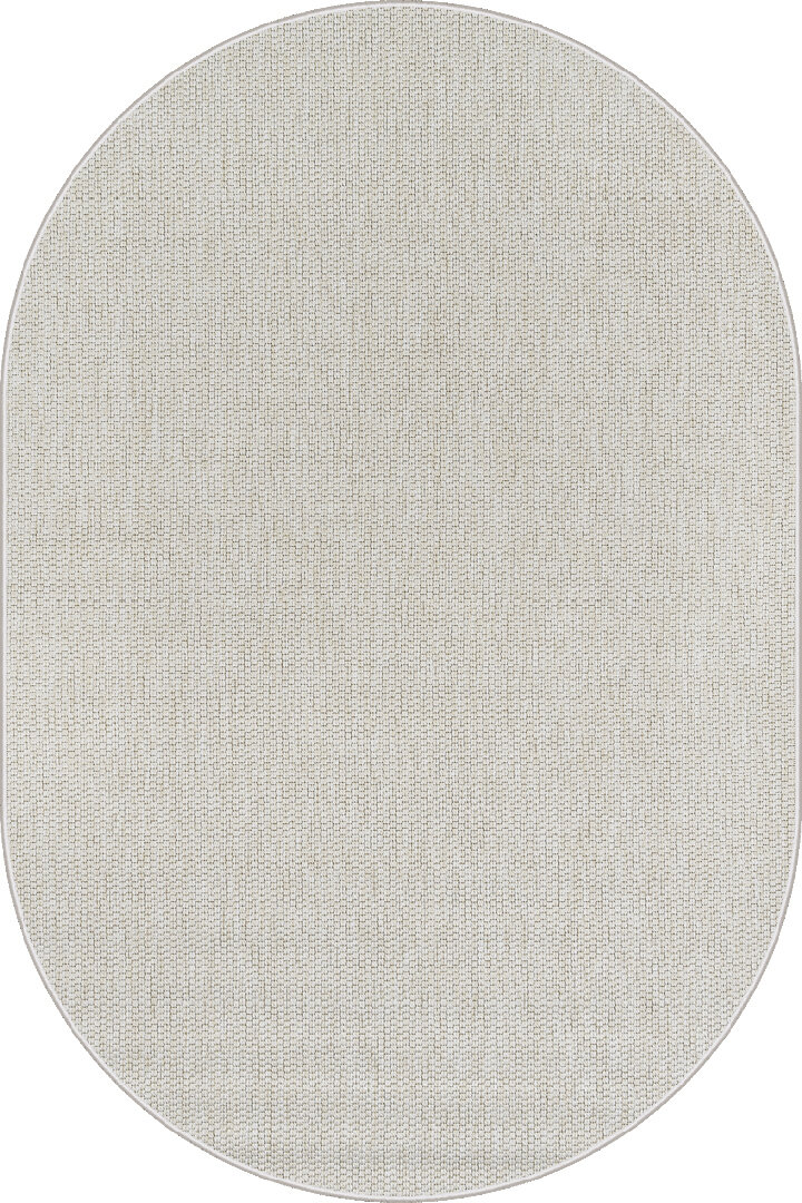 Hasır Dokulu Veranda Krem Jüt Görünüm Sisal İç ve Dış Mekan Oval Halı Vn05 - Frenda