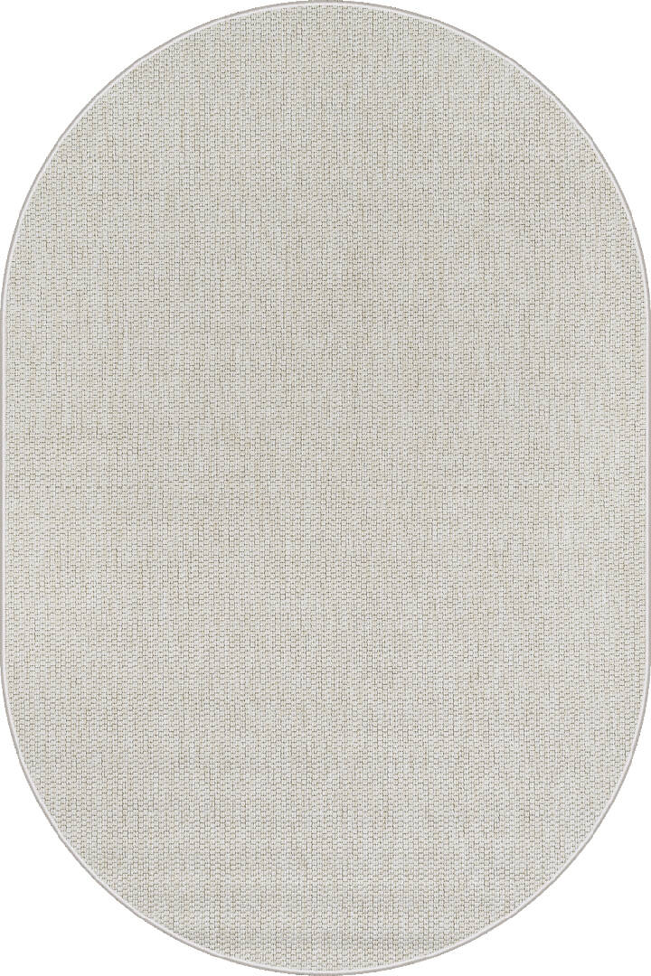 Hasır Dokulu Veranda Krem Jüt Görünüm Sisal İç ve Dış Mekan Oval Halı Vn05 - 1