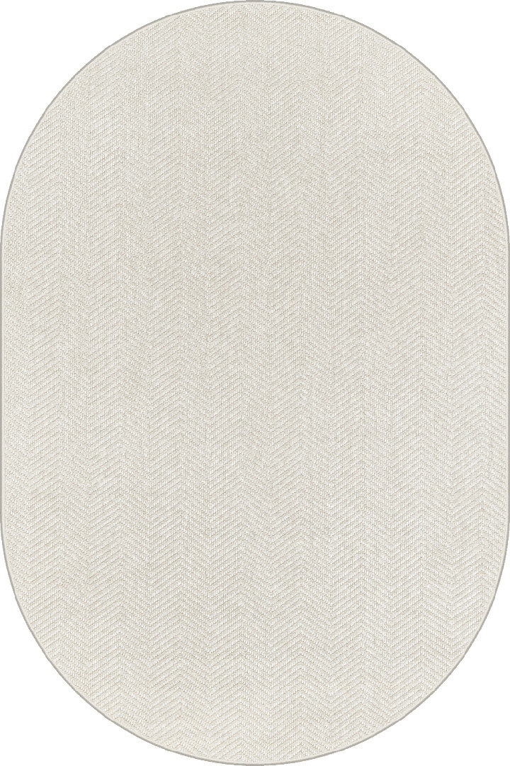 Hasır Dokulu Veranda Krem Jüt Görünüm Sisal İç ve Dış Mekan Oval Halı Vn08 - Frenda