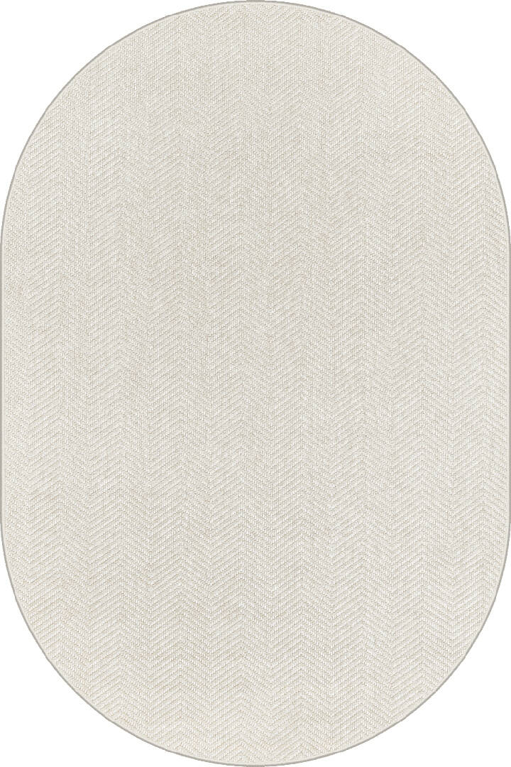 Hasır Dokulu Veranda Krem Jüt Görünüm Sisal İç ve Dış Mekan Oval Halı Vn08 - 1