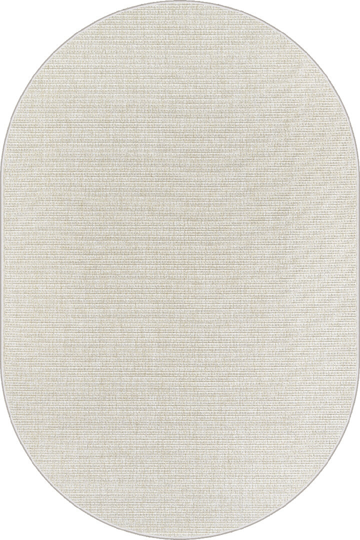 Hasır Dokulu Veranda Krem Jüt Görünüm Sisal İç ve Dış Mekan Oval Halı Vn10 - Frenda