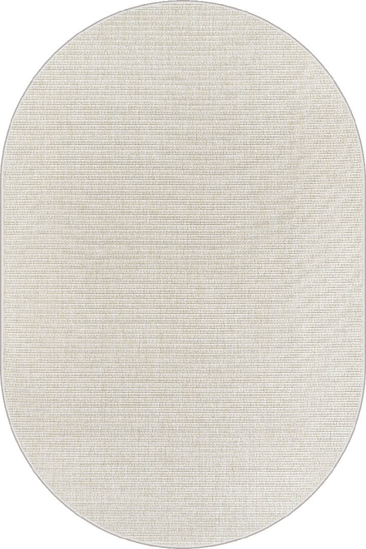 Hasır Dokulu Veranda Krem Jüt Görünüm Sisal İç ve Dış Mekan Oval Halı Vn10 - 1