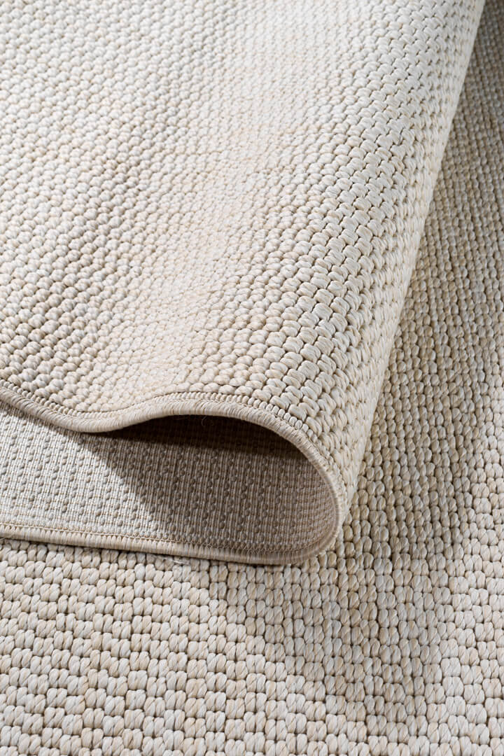 Hasır Dokulu Veranda Krem Jüt Görünüm Sisal İç ve Dış Mekan Özel Ölçü Kesme Yolluk Halı Vn05 - 5