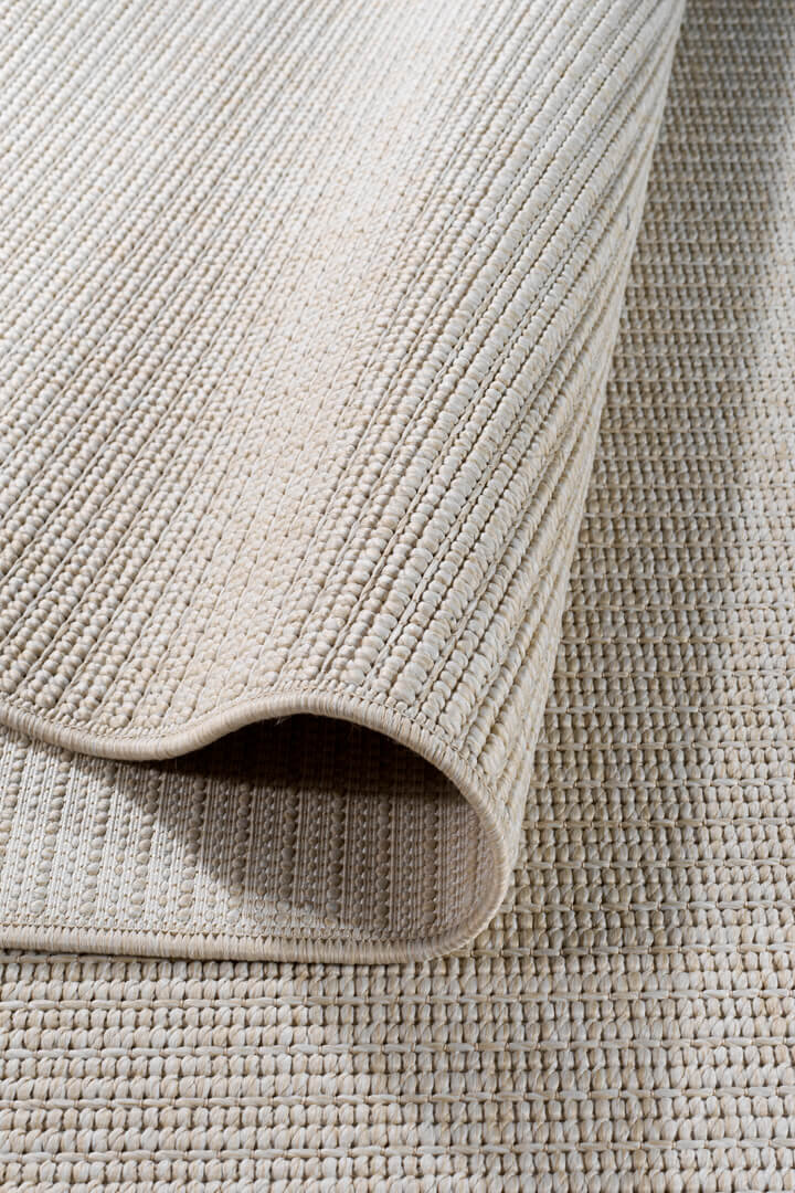 Hasır Dokulu Veranda Krem Jüt Görünüm Sisal İç ve Dış Mekan Özel Ölçü Kesme Yolluk Halı Vn10 - 5