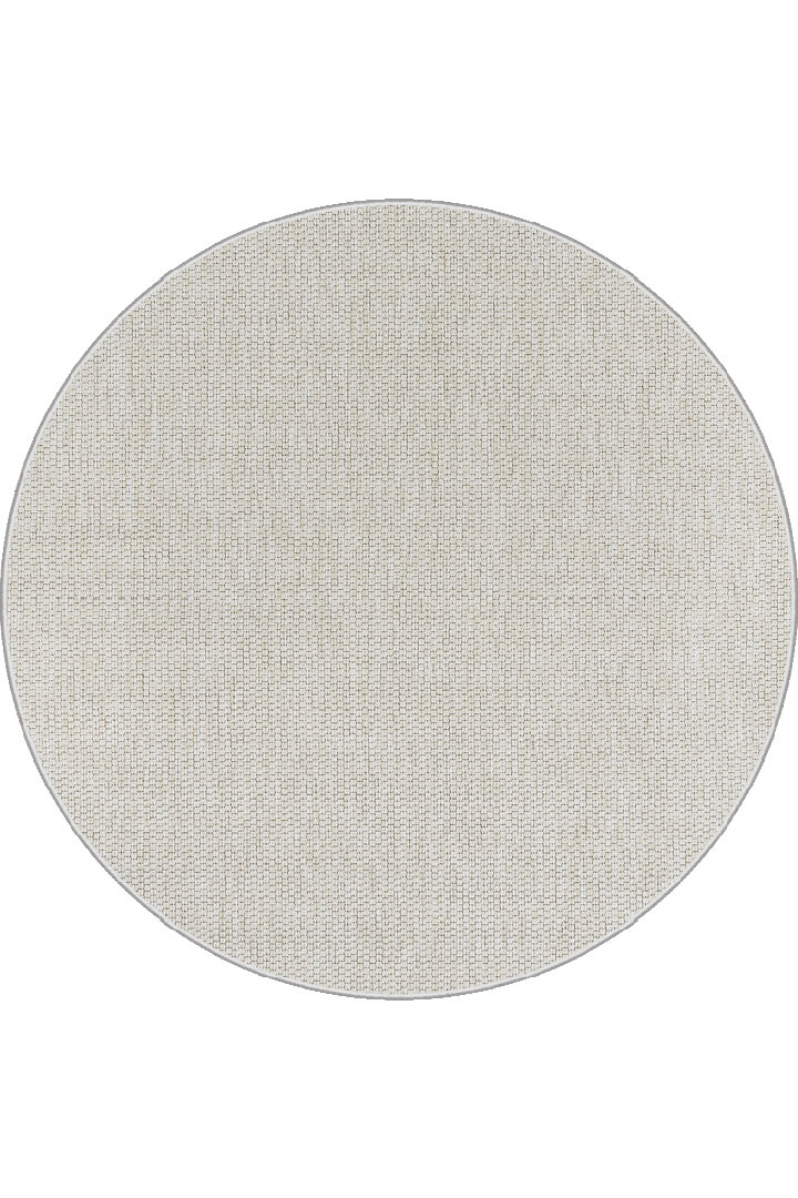 Hasır Dokulu Veranda Krem Jüt Görünüm Sisal İç ve Dış Mekan Yuvarlak Halı Vn05 - Frenda