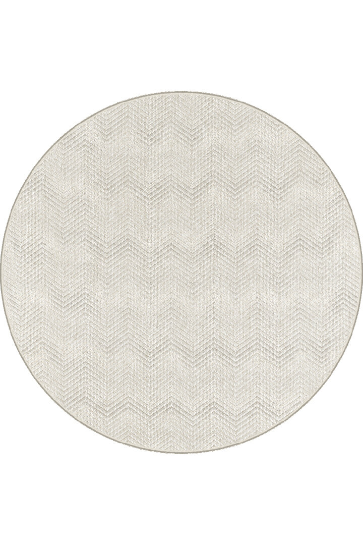 Hasır Dokulu Veranda Krem Jüt Görünüm Sisal İç ve Dış Mekan Yuvarlak Halı Vn08 - Frenda