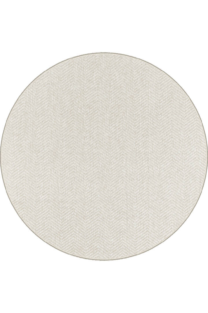 Hasır Dokulu Veranda Krem Jüt Görünüm Sisal İç ve Dış Mekan Yuvarlak Halı Vn08 - 1