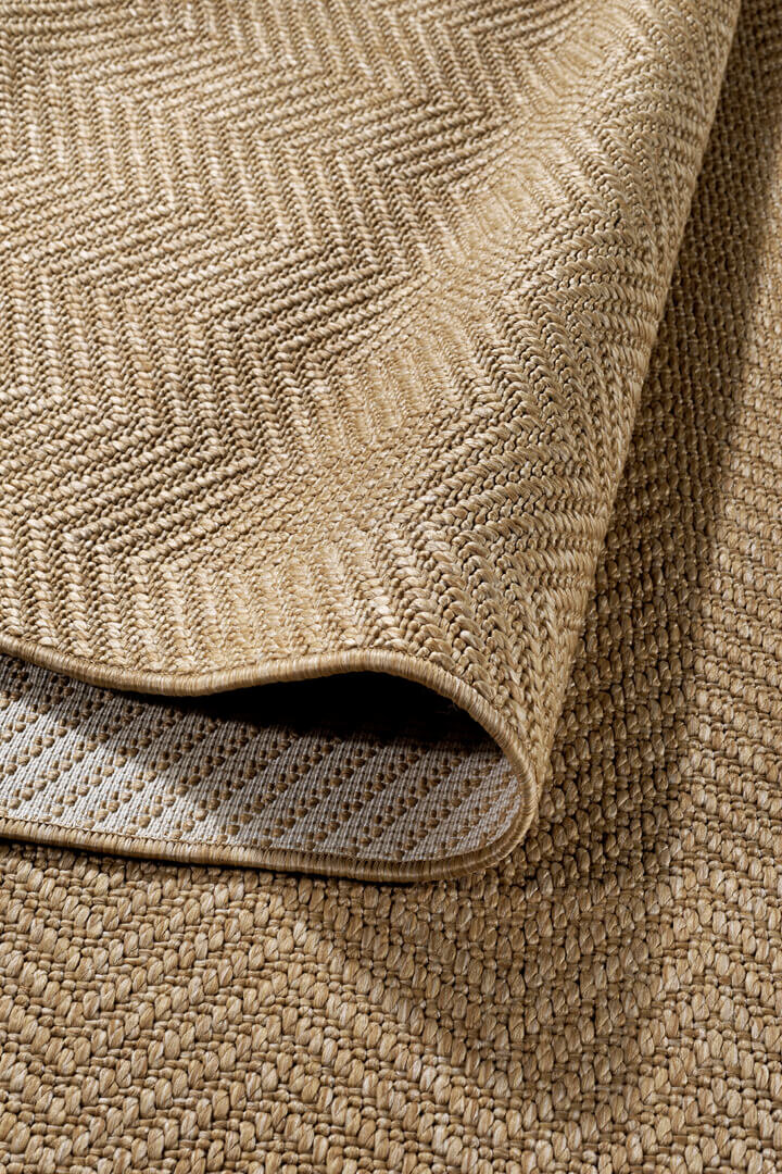 Hasır Dokulu Veranda Natural Jüt Görünüm Sisal İç ve Dış Mekan Oval Halı Vn09 - 3