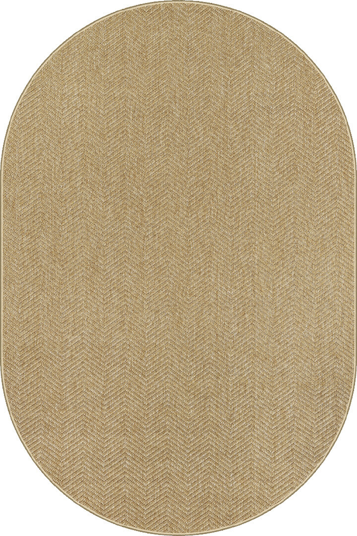 Hasır Dokulu Veranda Natural Jüt Görünüm Sisal İç ve Dış Mekan Oval Halı Vn09 - Frenda