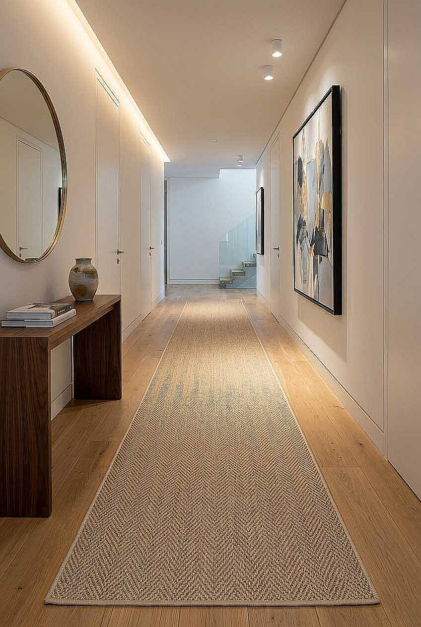 Hasır Dokulu Veranda Natural Jüt Görünüm Sisal İç ve Dış Mekan Özel Ölçü Kesme Yolluk Halı Vn09 - 1
