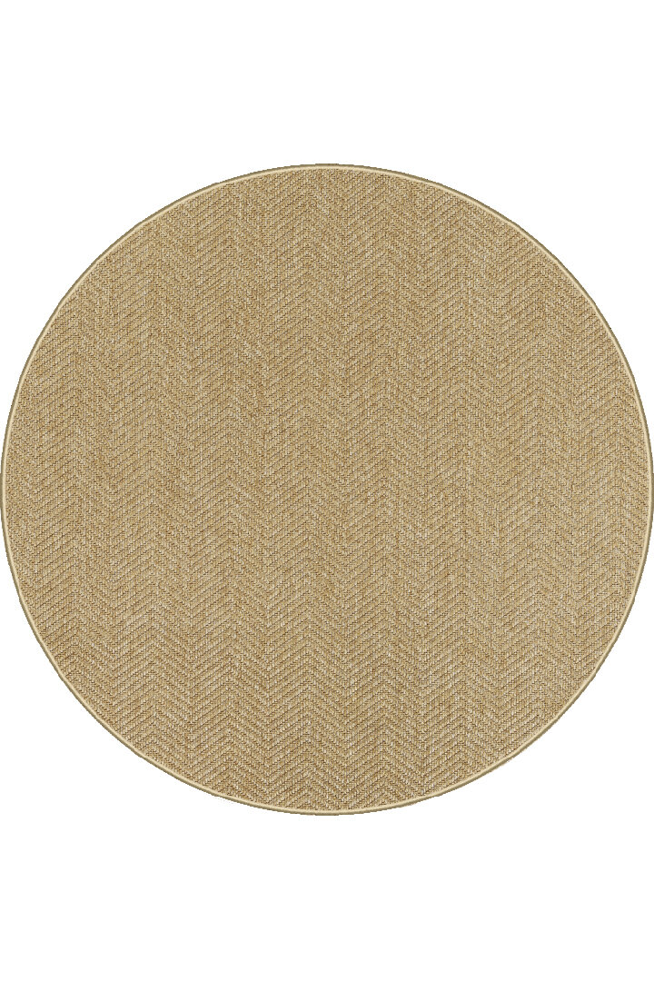 Hasır Dokulu Veranda Natural Jüt Görünüm Sisal İç ve Dış Mekan Yuvarlak Halı Vn09 - Frenda