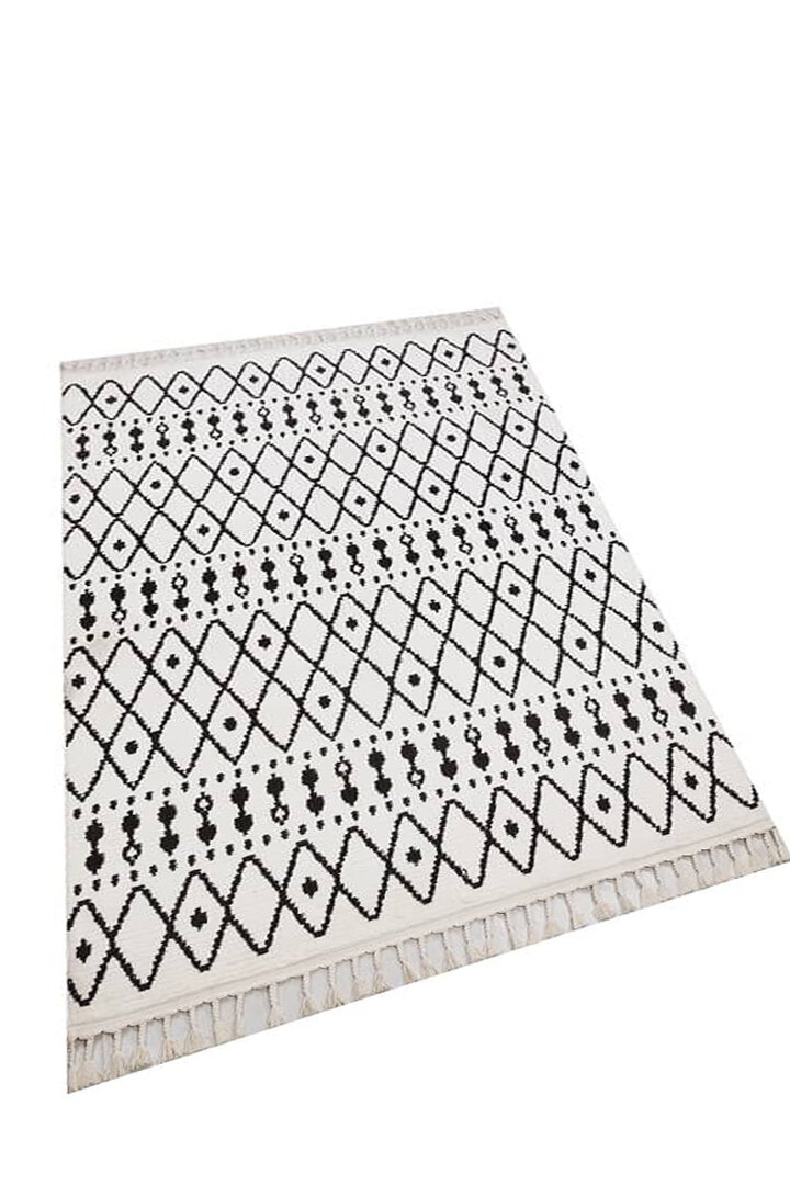 Havana İskandinav Tarz Kilim Desenli Makina Halısı Hv06 Siyah - Frenda (1)