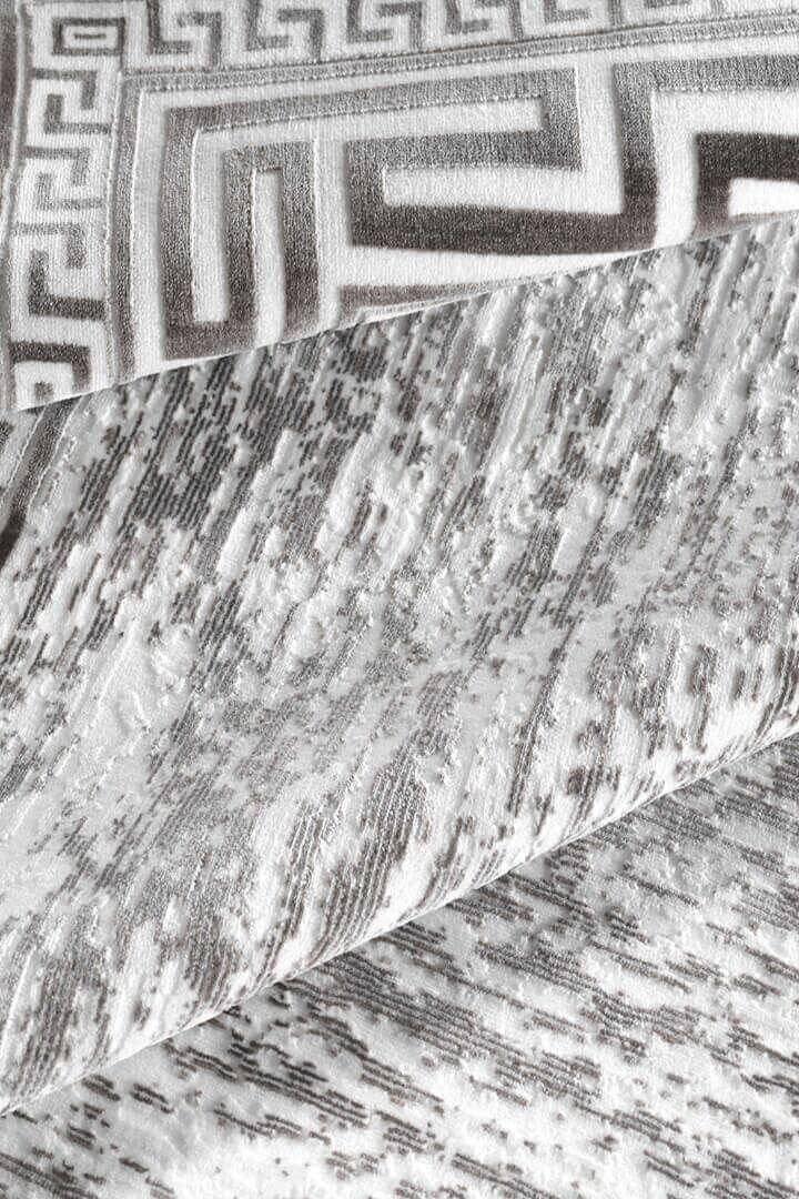 Hayal Yumuşak Kadife Doku Yıkanabilir Kaymaz Dört Mevsim Halı Hy01 Gri - 5