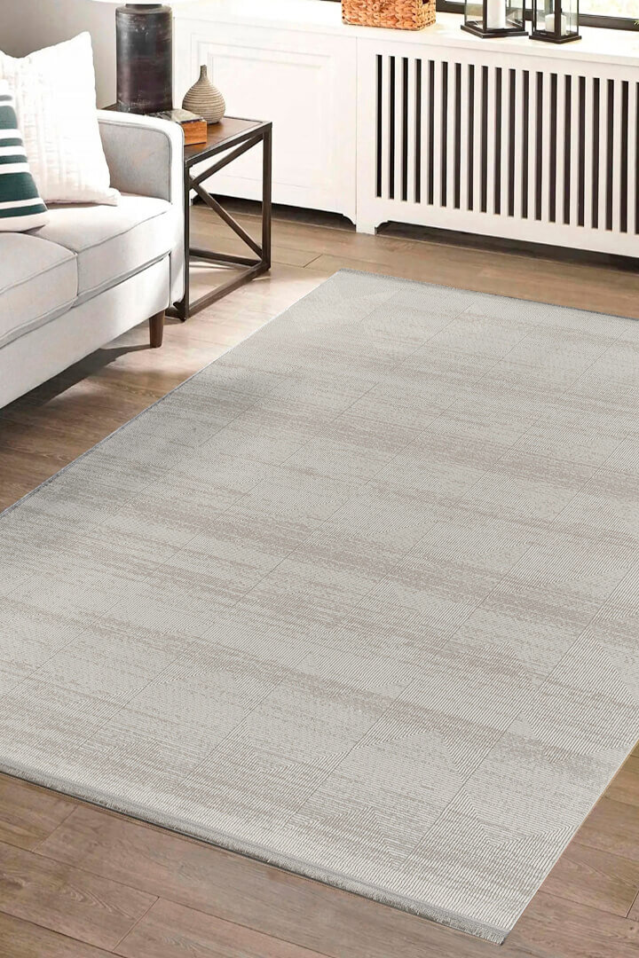 Hayal Yumuşak Kadife Doku Yıkanabilir Kaymaz Dört Mevsim Halı Hy03 Gri 