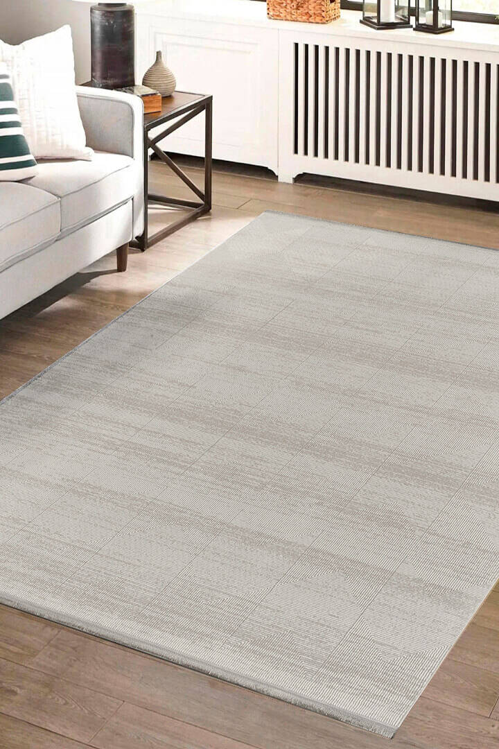 Hayal Yumuşak Kadife Doku Yıkanabilir Kaymaz Dört Mevsim Halı Hy03 Gri - 1