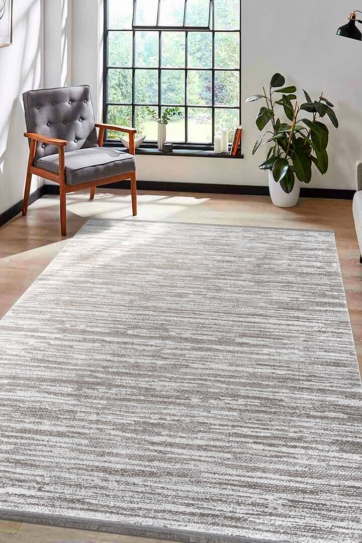 Hayal Yumuşak Kadife Doku Yıkanabilir Kaymaz Dört Mevsim Halı Hy04 Bej 