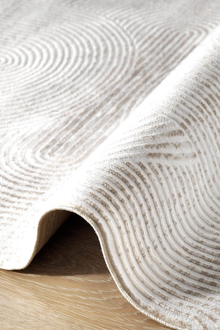 Hayal Yumuşak Kadife Doku Yıkanabilir Kaymaz Dört Mevsim Halı Hy07 Bej - 6