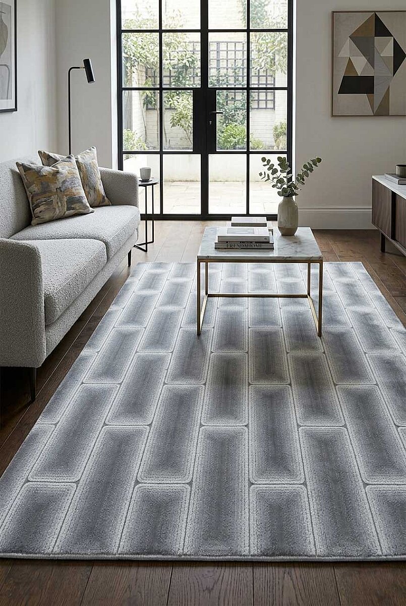 Hayal Yumuşak Kadife Doku Yıkanabilir Kaymaz Dört Mevsim Halı Hy11 Gri - Frenda