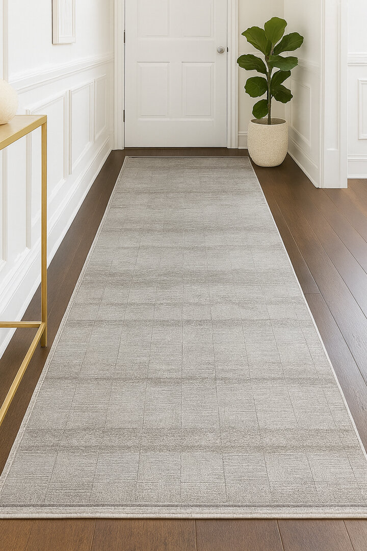 Hayal Yumuşak Kadife Doku Yıkanabilir Kaymaz Dört Mevsim Kişiye Özel Kesme Yolluk Halı Hy03 Gri 