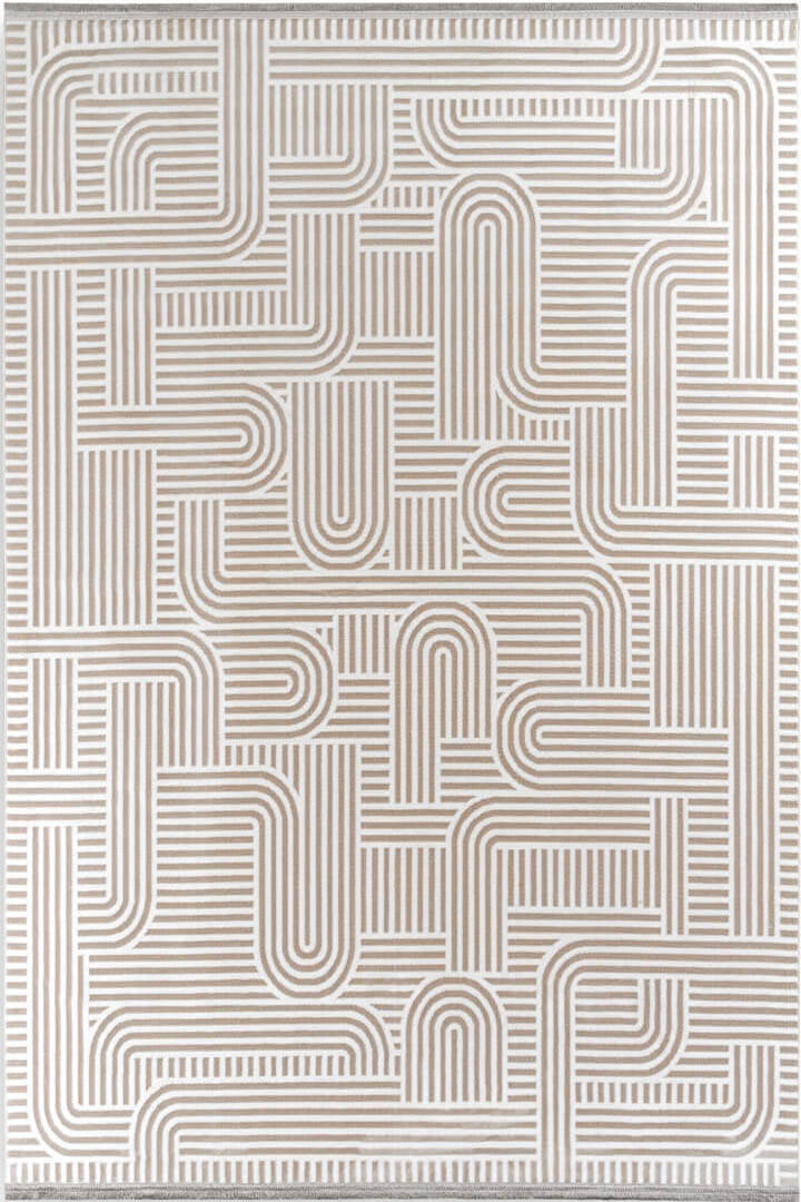 Hayal Yumuşak Kadife Doku Yıkanabilir Kaymaz Dört Mevsim Kişiye Özel Kesme Yolluk Halı Hy08 Bej - 2