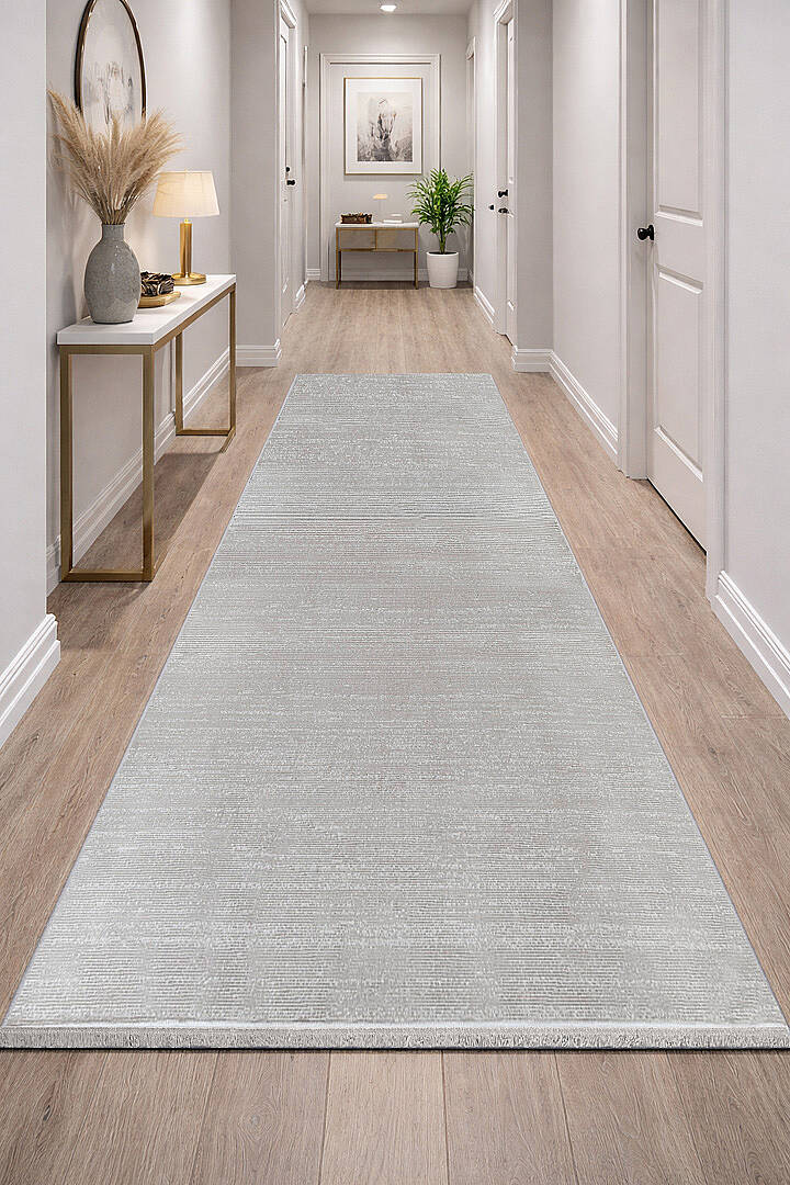 Hayal Yumuşak Kadife Doku Yıkanabilir Kaymaz Dört Mevsim Kişiye Özel Kesme Yolluk Halı Hy14 Bej - 1