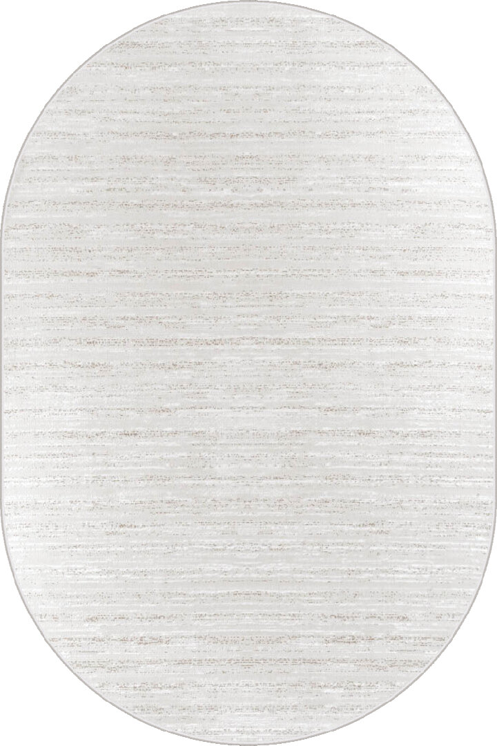 Hayal Yumuşak Kadife Doku Yıkanabilir Kaymaz Dört Mevsim Oval Halı Hy06 Bej 