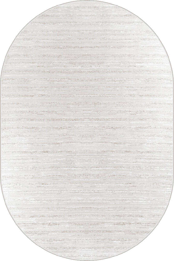 Hayal Yumuşak Kadife Doku Yıkanabilir Kaymaz Dört Mevsim Oval Halı Hy06 Bej - 1