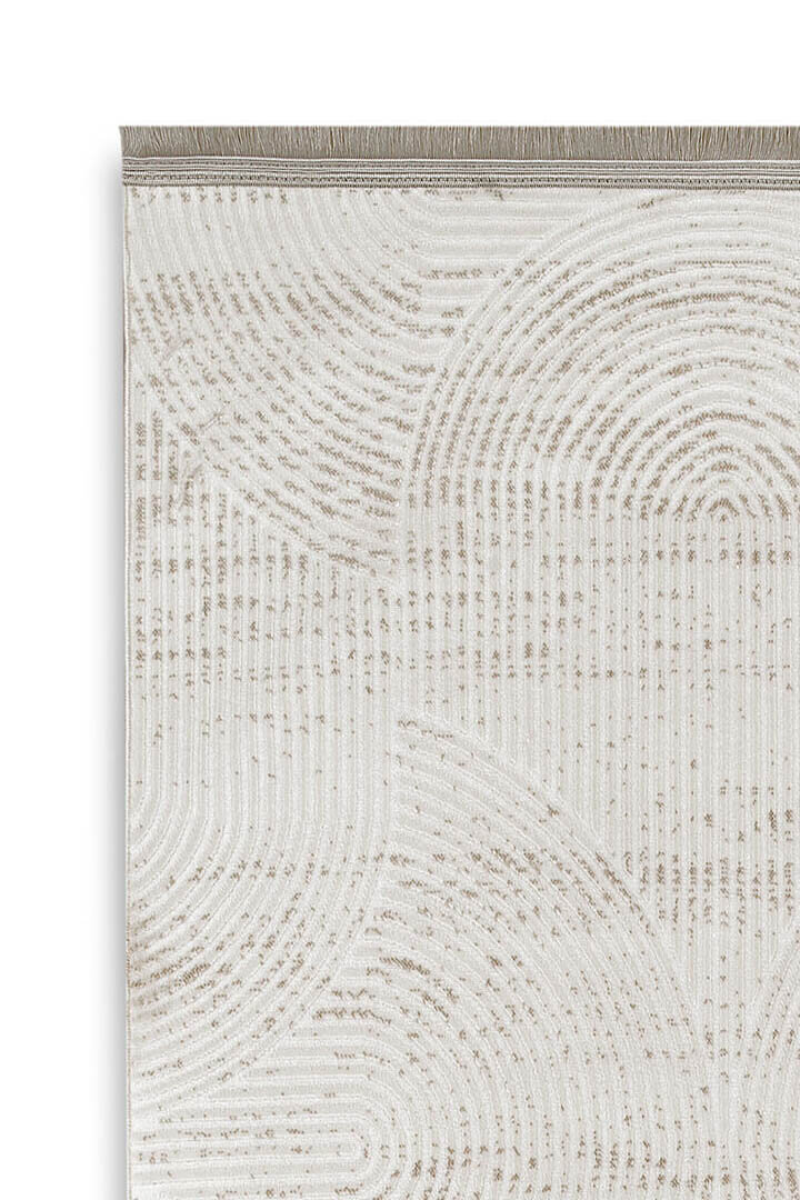 Hayal Yumuşak Kadife Doku Yıkanabilir Kaymaz Dört Mevsim Oval Halı Hy07 Bej - 3