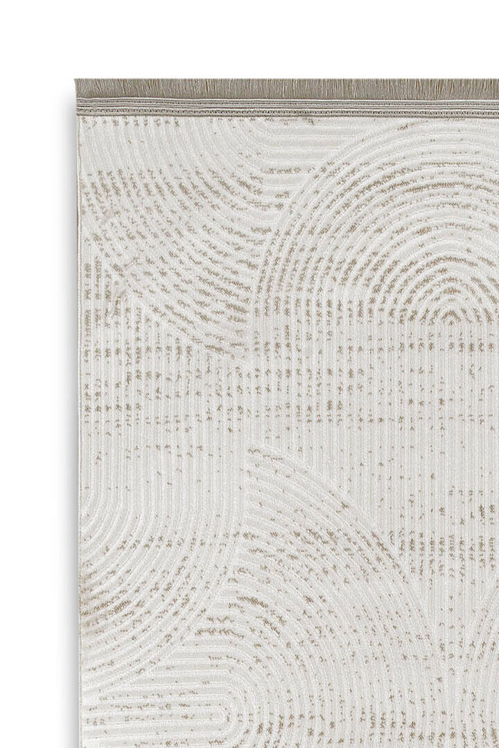 Hayal Yumuşak Kadife Doku Yıkanabilir Kaymaz Dört Mevsim Oval Halı Hy07 Bej - 3