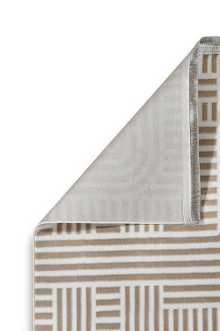 Hayal Yumuşak Kadife Doku Yıkanabilir Kaymaz Dört Mevsim Oval Halı Hy08 Bej - 4