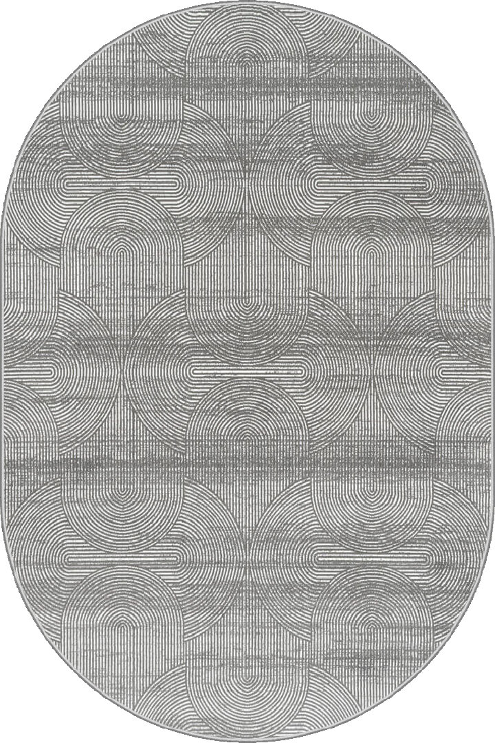 Hayal Yumuşak Kadife Doku Yıkanabilir Kaymaz Dört Mevsim Oval Halı Hy09 Gri 