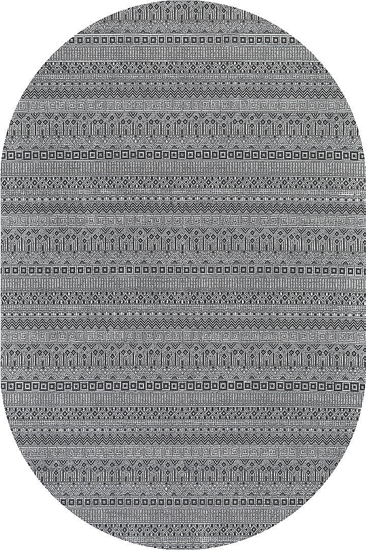 Hayal Yumuşak Kadife Doku Yıkanabilir Kaymaz Dört Mevsim Oval Halı Hy15 Gri - 1