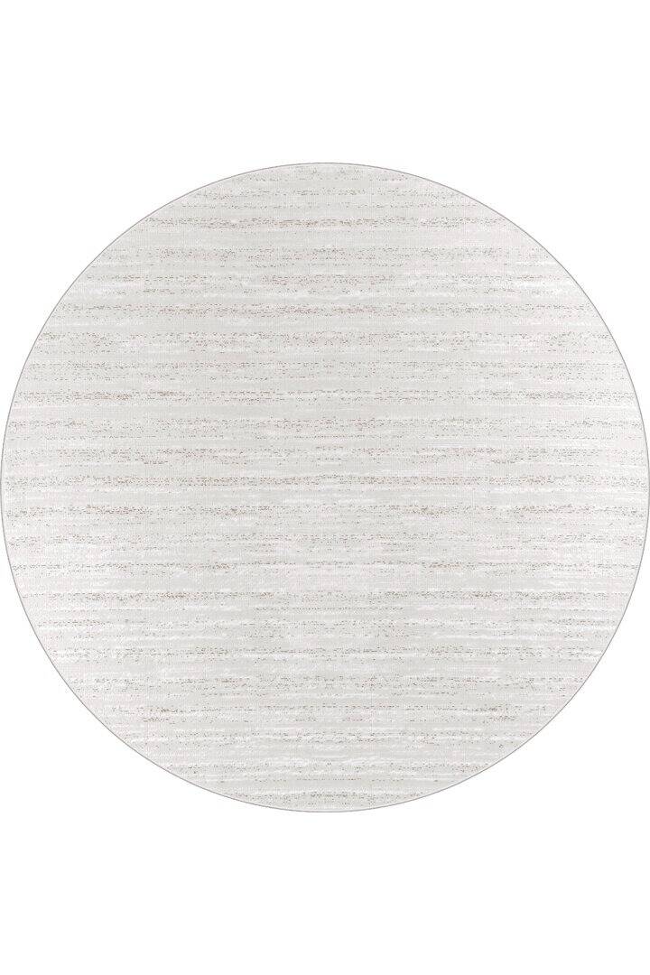 Hayal Yumuşak Kadife Doku Yıkanabilir Kaymaz Dört Mevsim Yuvarlak Halı Hy06 Bej - 1