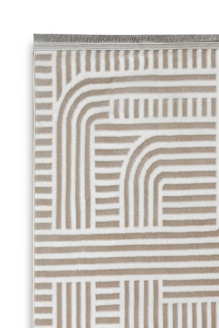 Hayal Yumuşak Kadife Doku Yıkanabilir Kaymaz Dört Mevsim Yuvarlak Halı Hy08 Bej - 3