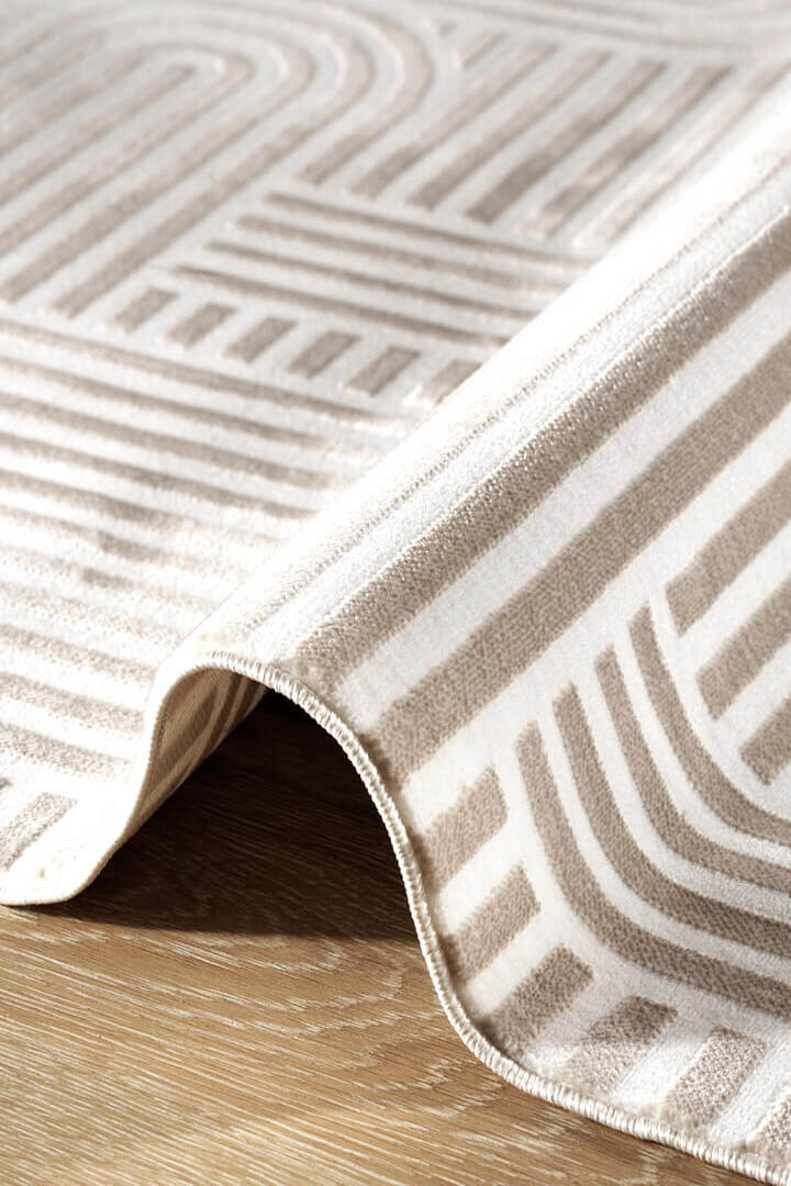 Hayal Yumuşak Kadife Doku Yıkanabilir Kaymaz Dört Mevsim Yuvarlak Halı Hy08 Bej - 2